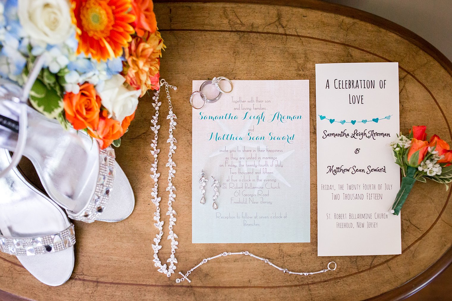 turquoise wedding invitation