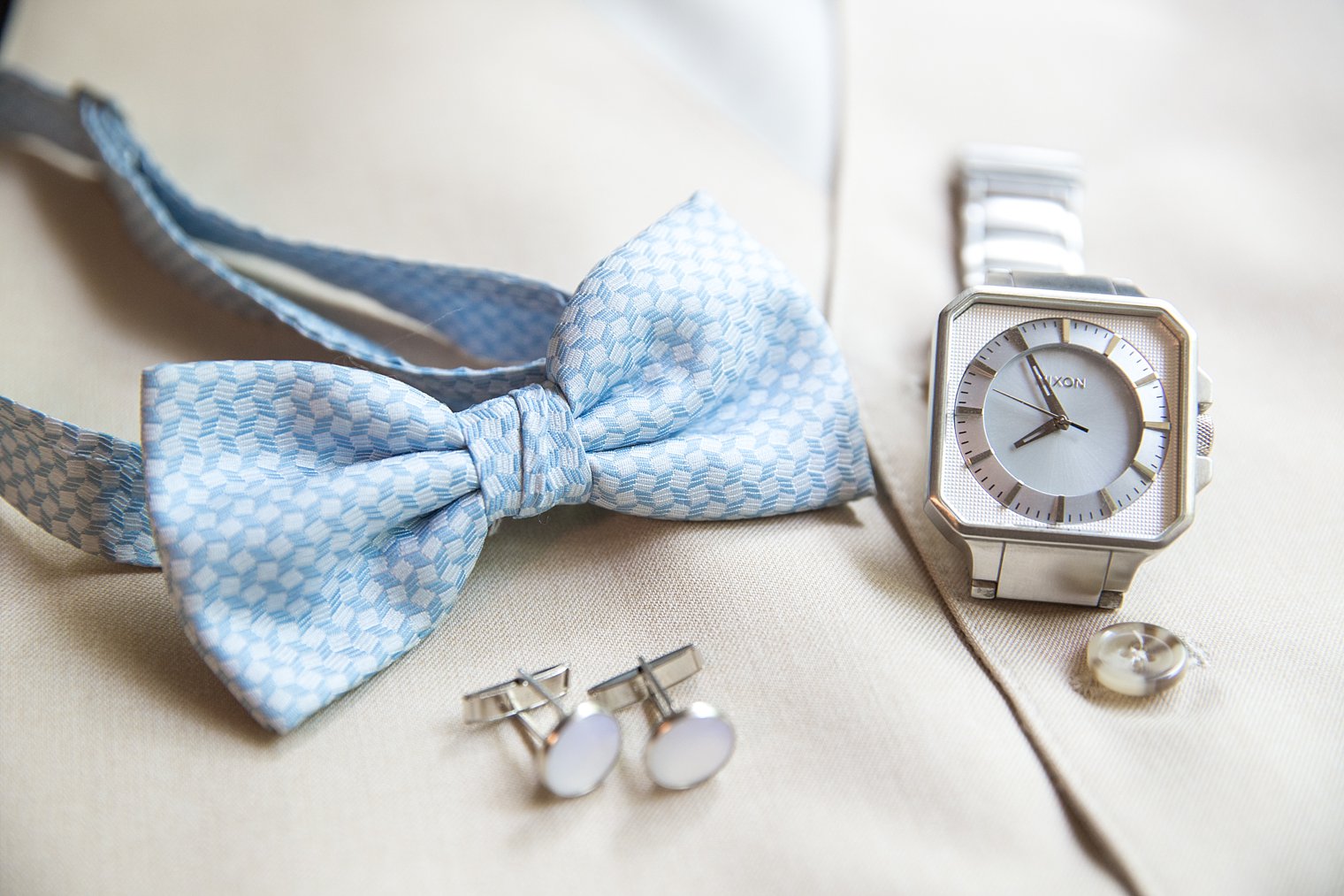 blue bow tie for groom photo