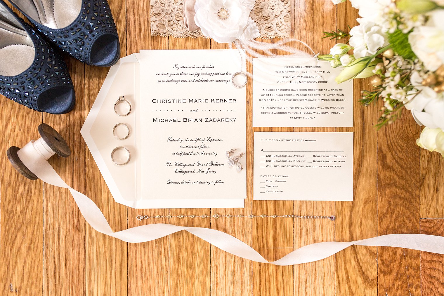Ivory wedding invitation photo