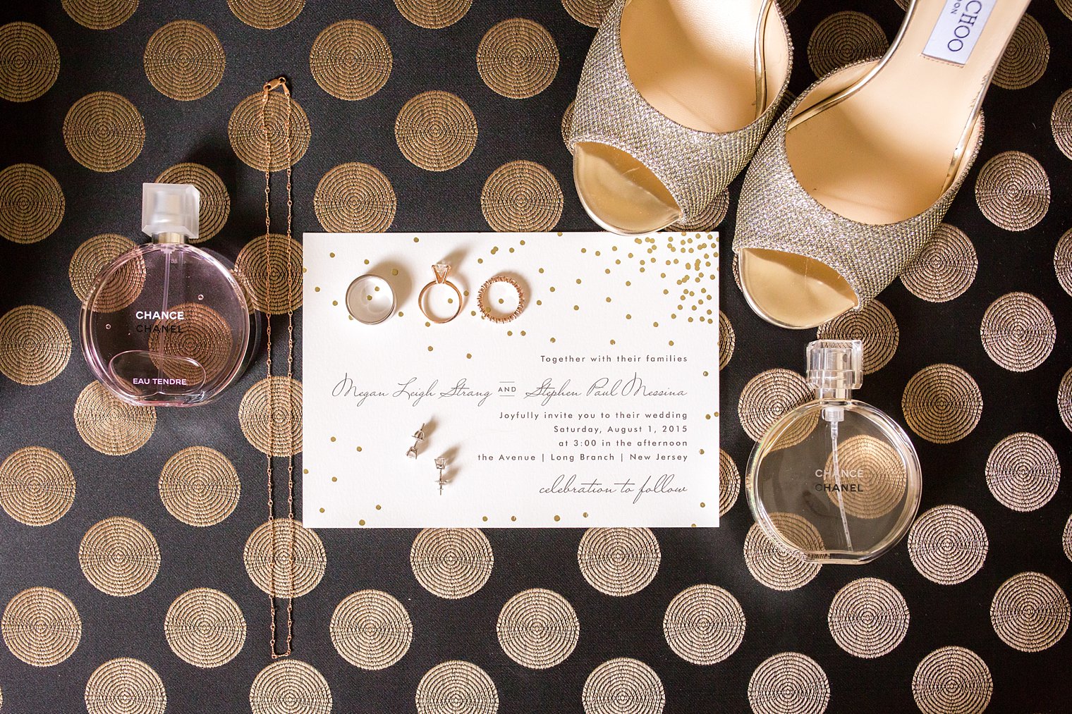 gold wedding day details photo