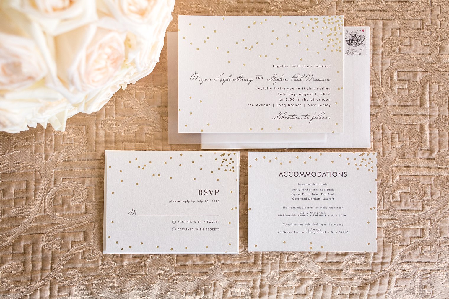 gold wedding invitation photo