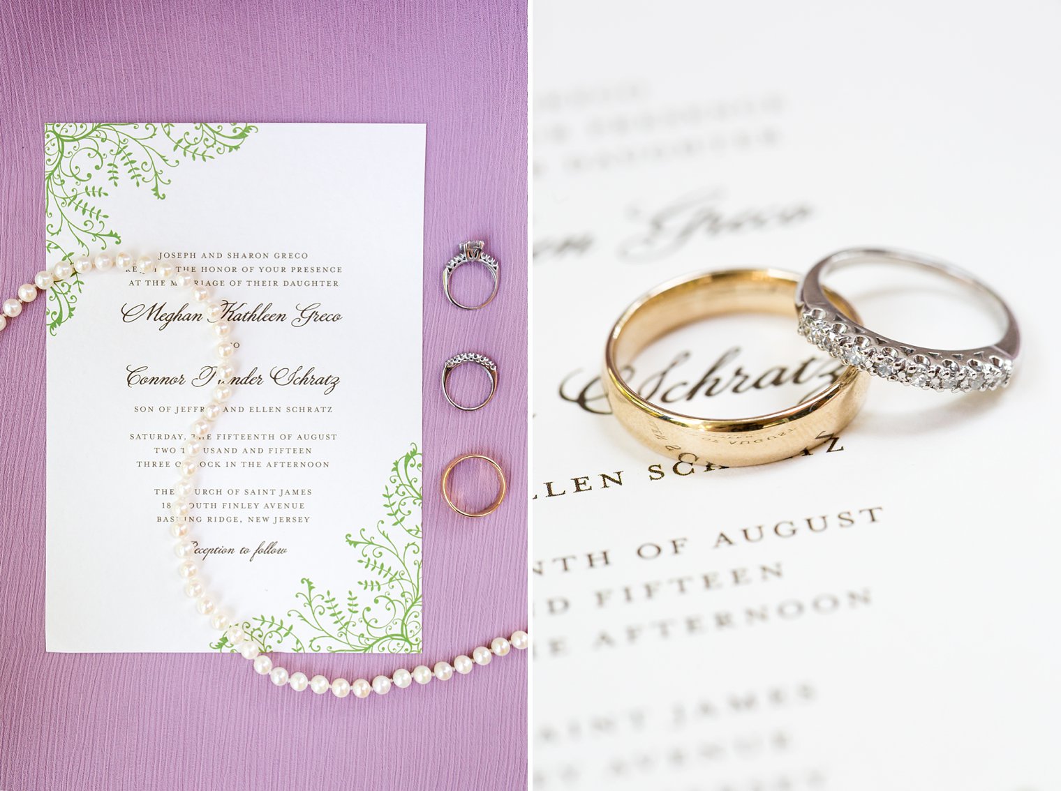 purple wedding day details