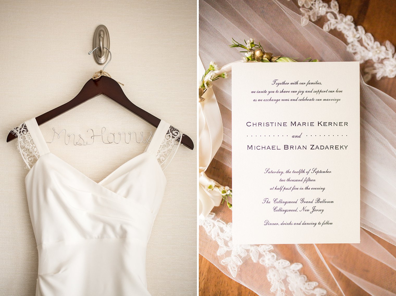 personalized wedding hanger photo