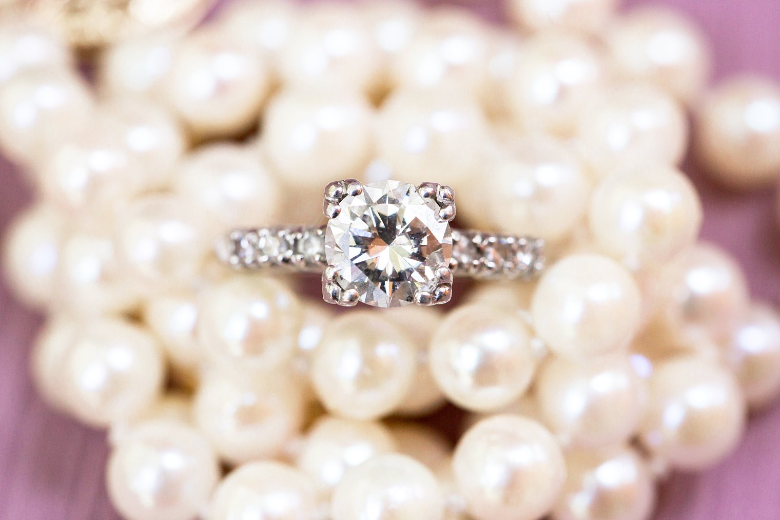 engagement ring in pearls photo