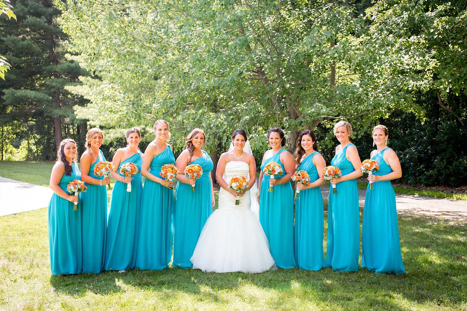 Turquoise bridesmaids dresses photo