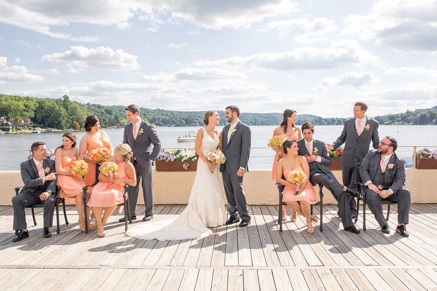 Lake Mohawk Country Club bridal party photo