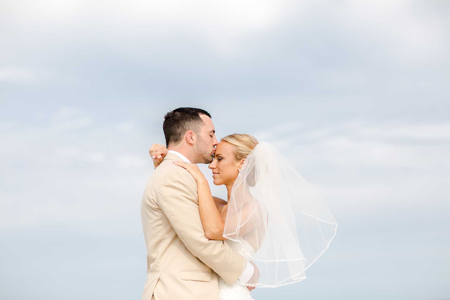 Spring Lake beach bride and groom photo