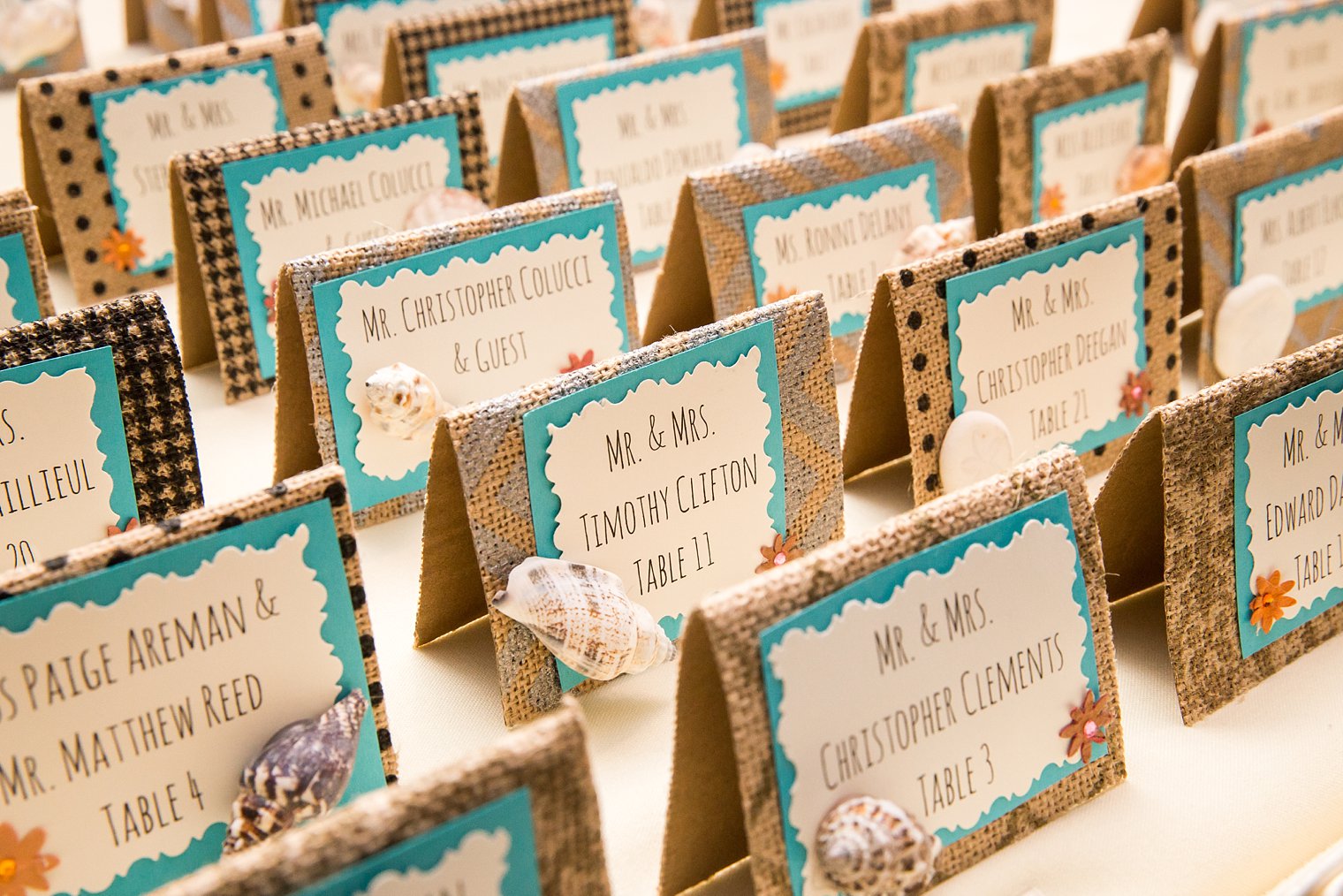 table assignments escort cards