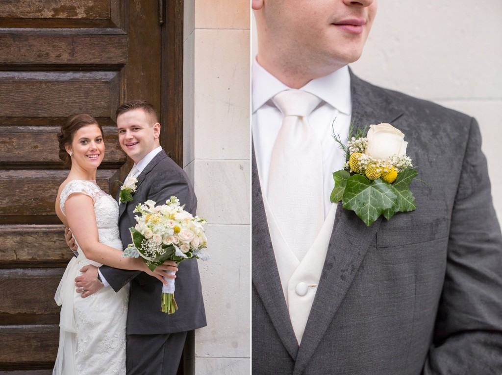 Snug Harbor Wedding bride and groom photos on a rainy day