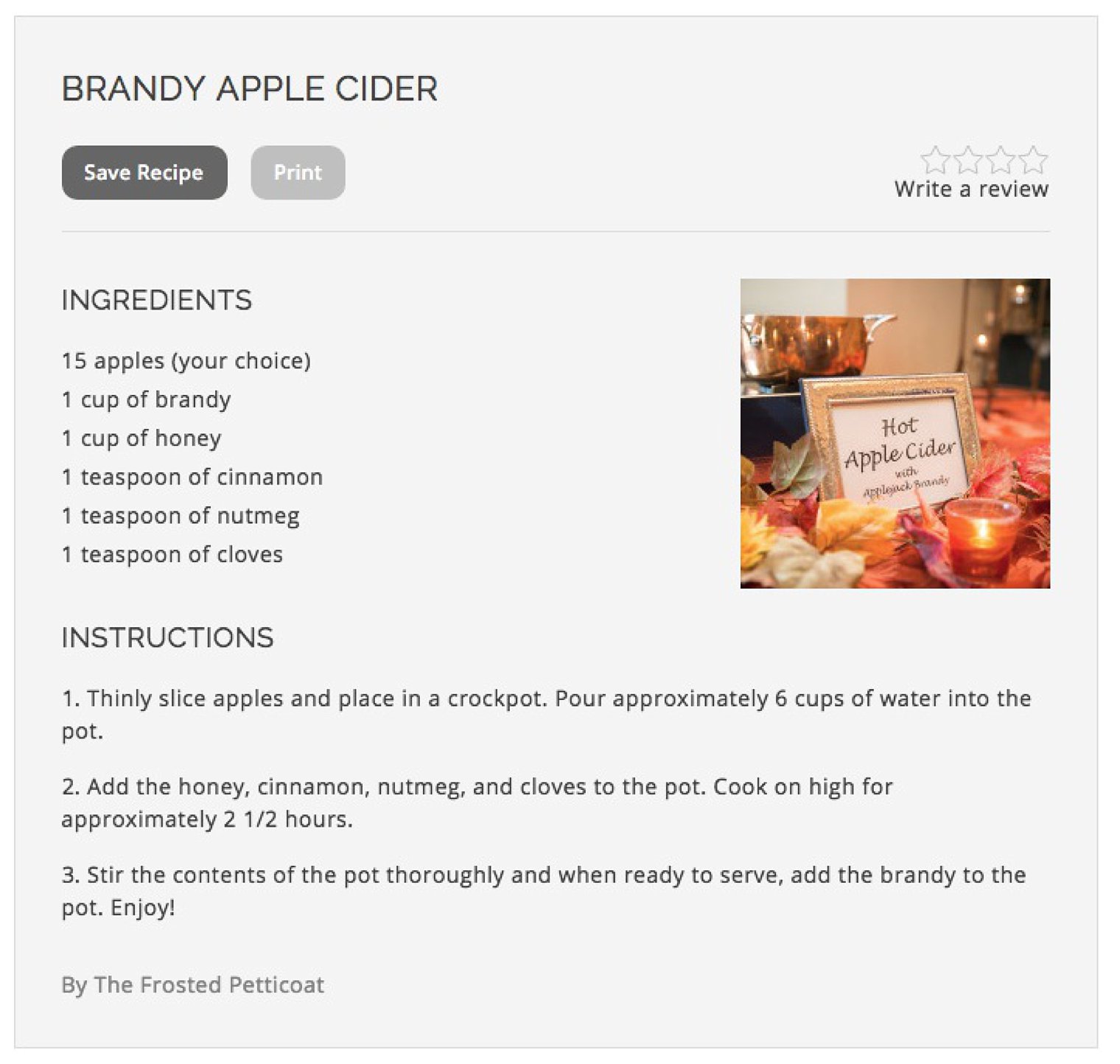 Hot Apple Cider Recipe Photo