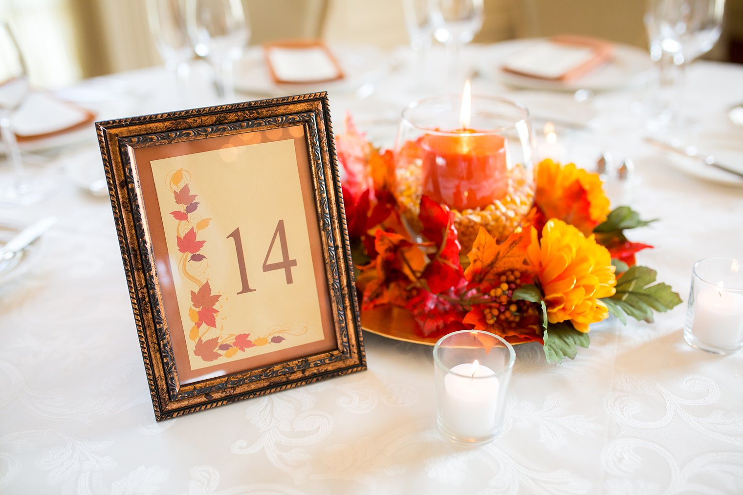 Meadow Wood Manor Wedding Photo of centerpieces