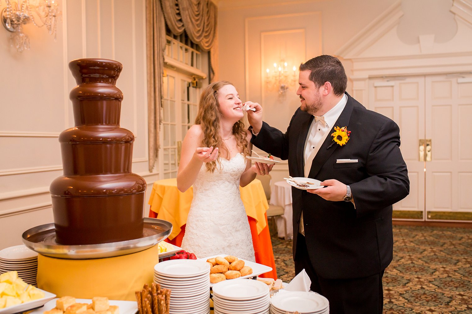 Meadow Wood Manor Wedding Photo of chocolate fountain