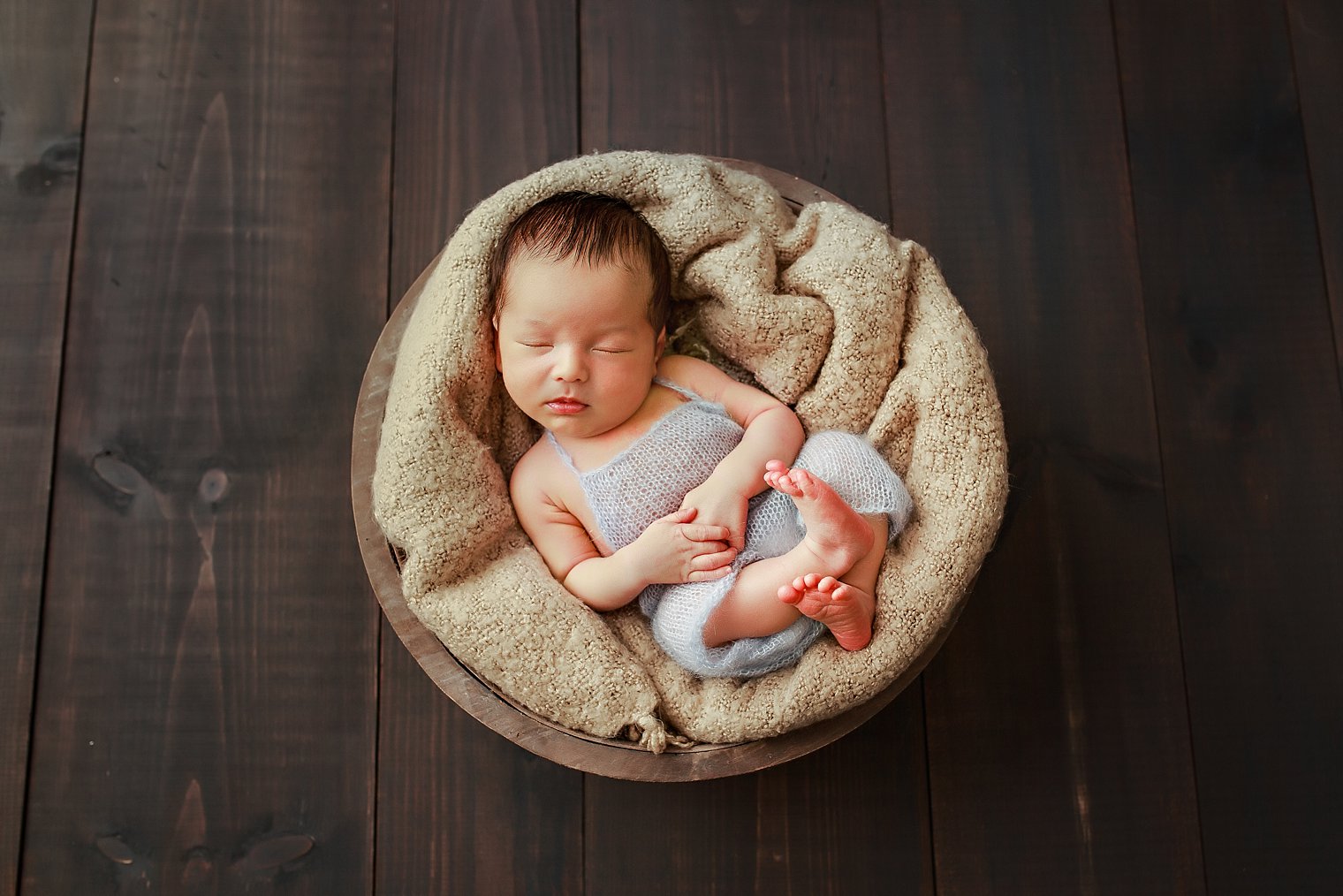 Manalapan NJ Newborn Photographer baby boy in a basket