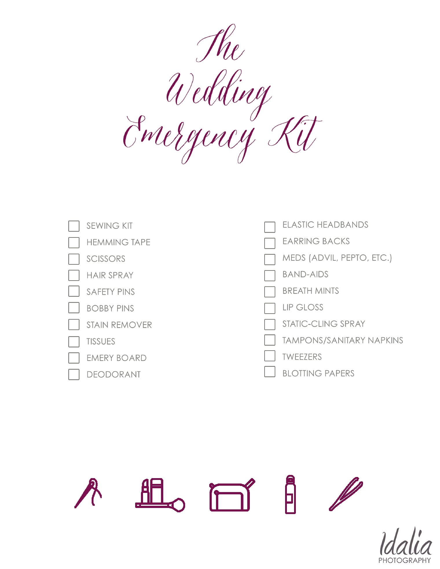 The Wedding Day Emergency Kit