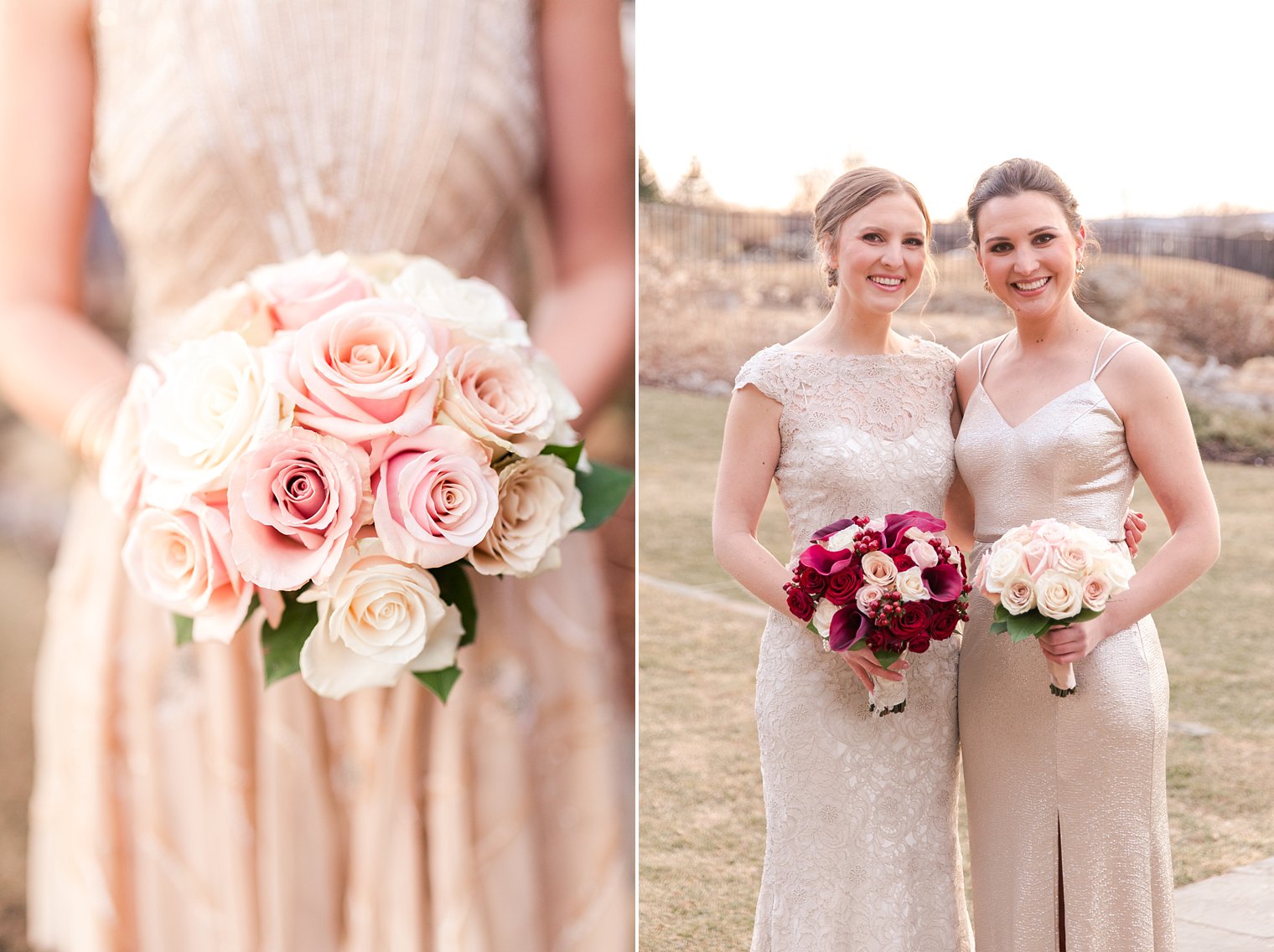 Grand Cascades Lodge Wedding Photos of champagne bridesmaid dresses