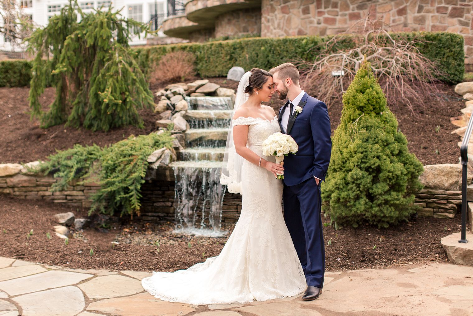 Romantic bride and groom photo