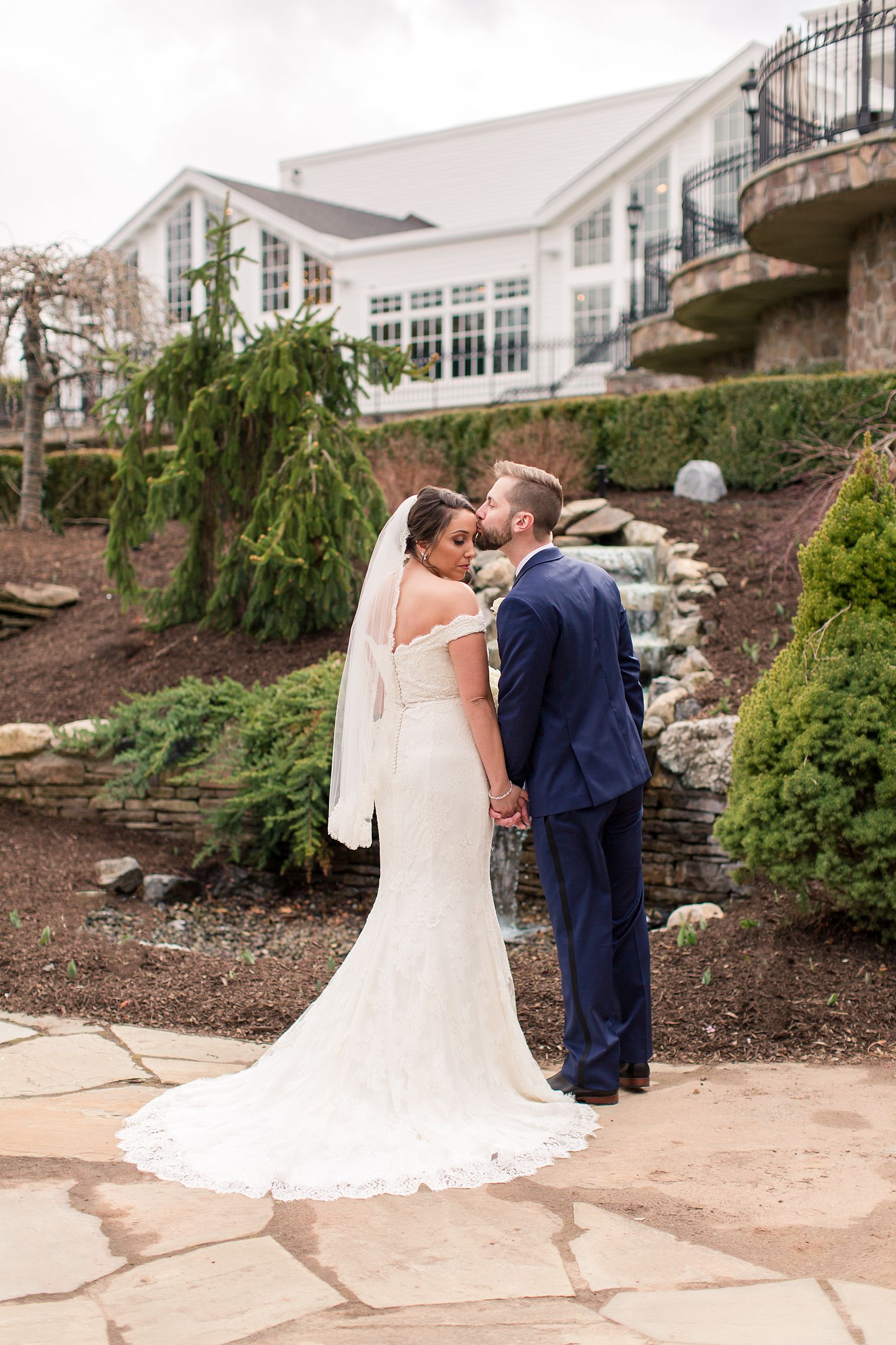 Romantic bride and groom photo