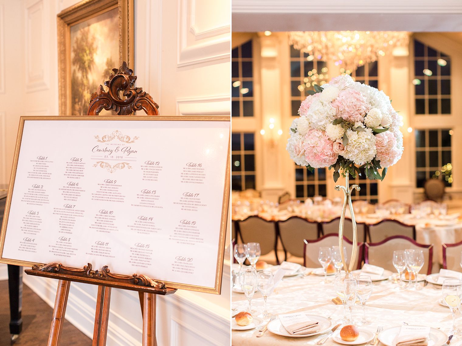 Seating board and centerpieces