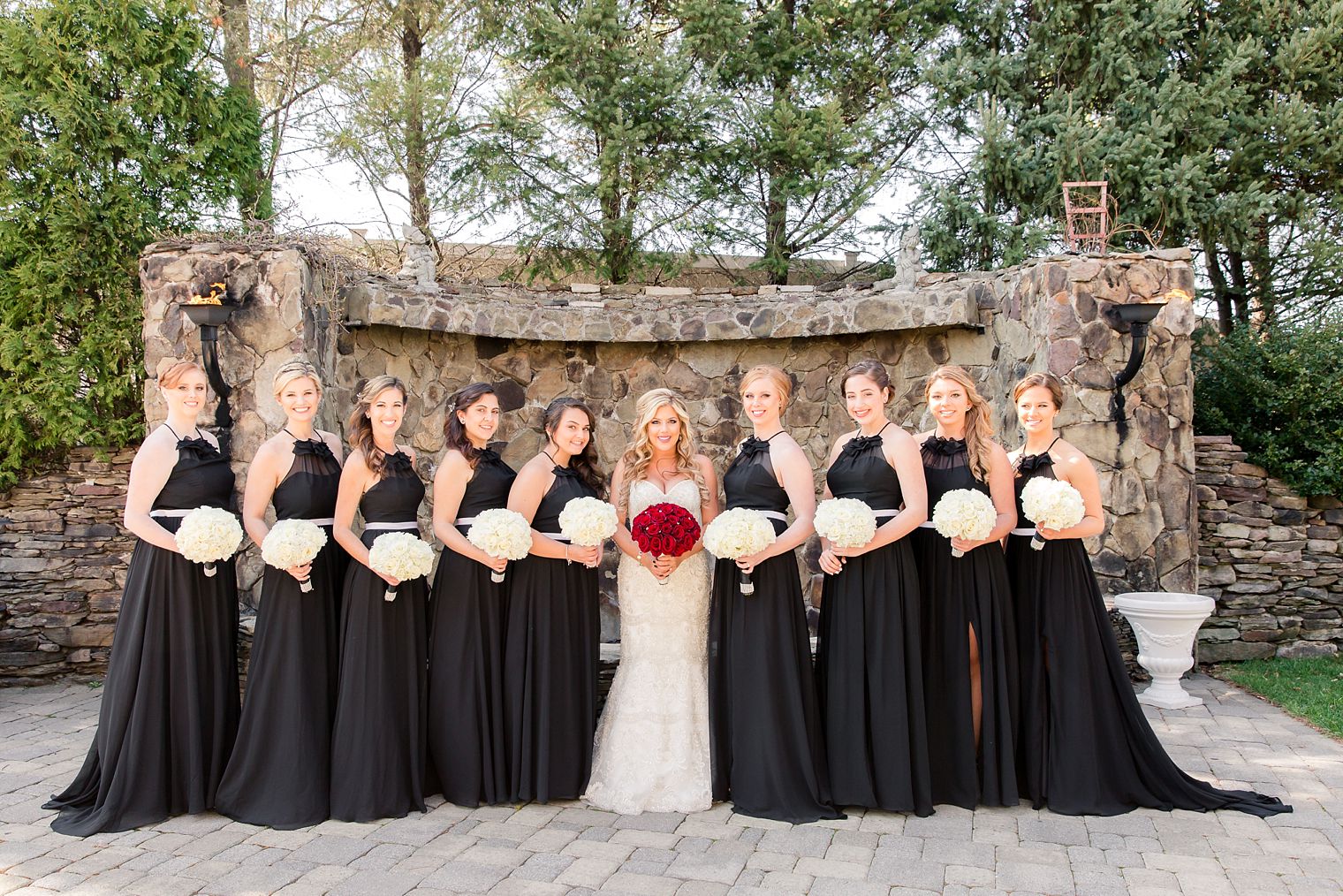 Elegant bridesmaid dresses in black