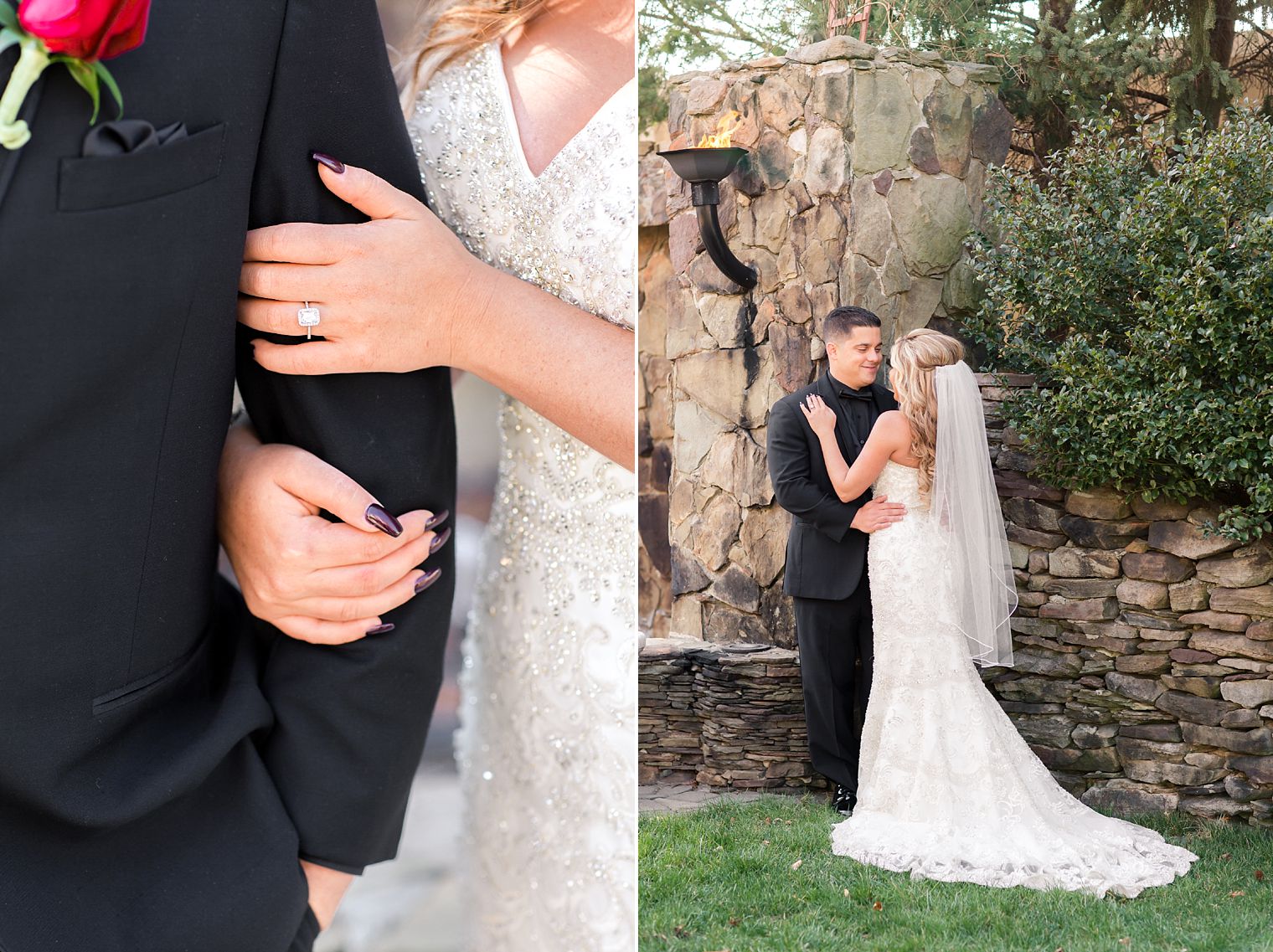 Romantic bride and groom photo