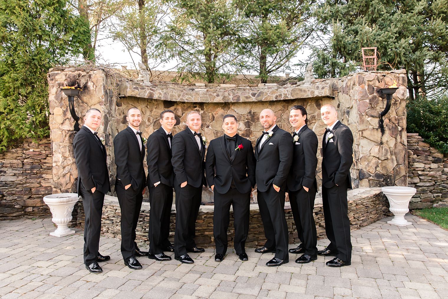 Elegant black tux wedding at Westmount Country Club