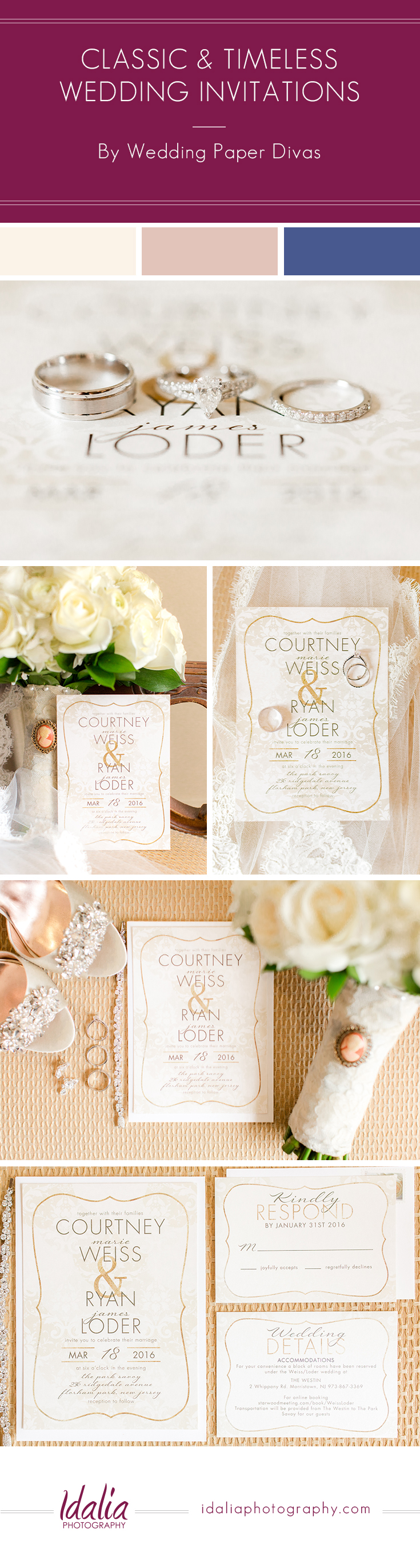 Classic and timeless wedding invitations | Park Savoy Estate Wedding | Florham Park, NJ | Invites by Wedding Paper Divas | Photo by Idalia Photography