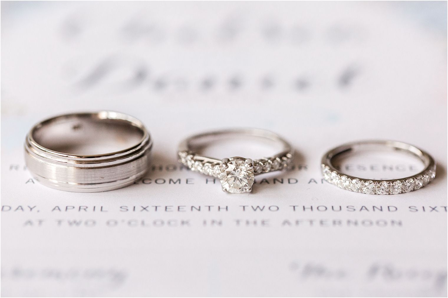 Wedding bands on invitation by Honeybliss Design