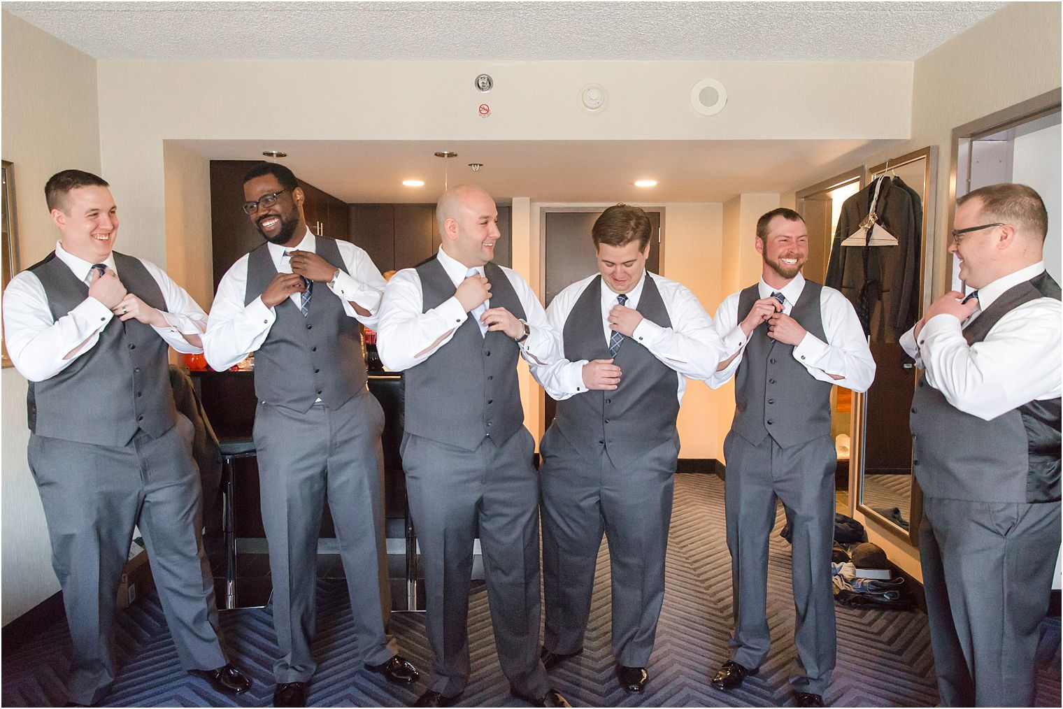 Groomsmen photo at Crowne Plaza in Plainsboro