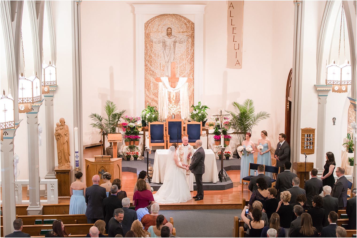 Catholic wedding ceremony at St. Rose of Lima in Freehold, NJ
