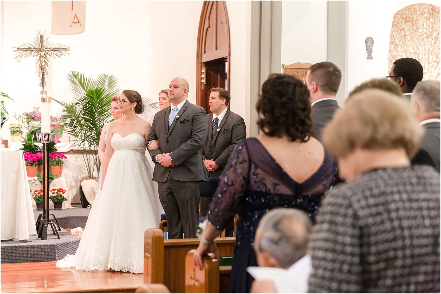 Bride and groom during their ceremony