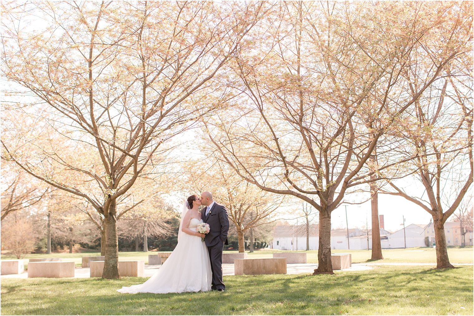 Heritage Park Cranbury NJ Bride and Groom Portrait