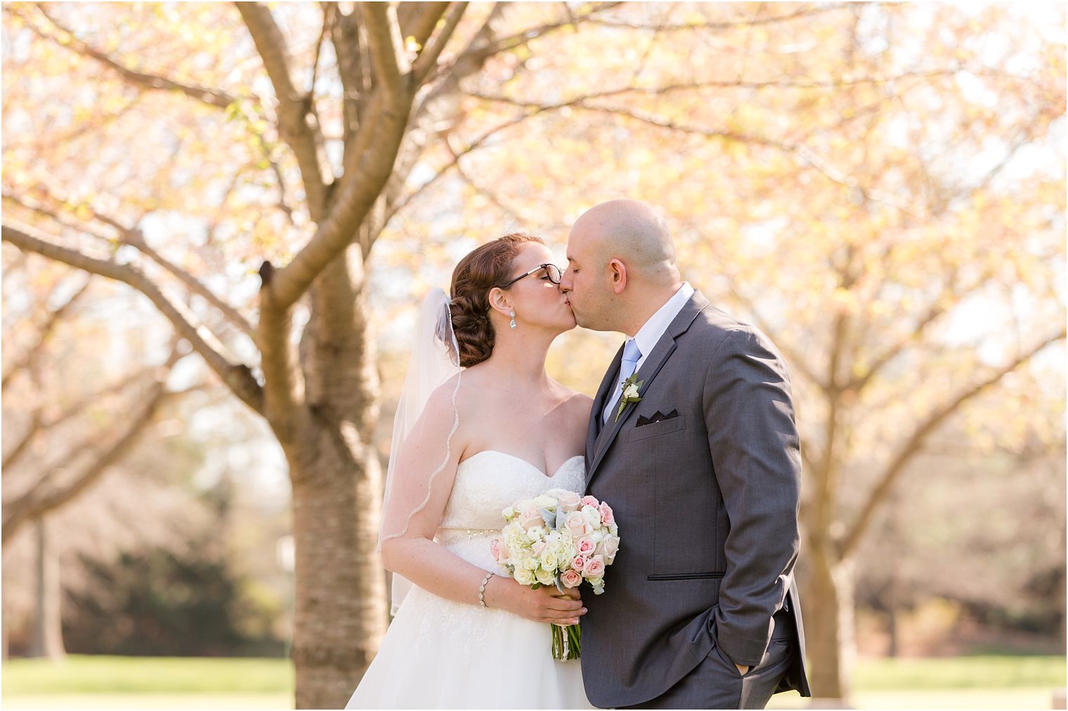 Romantic kiss at Heritage Park, Cranbury NJ