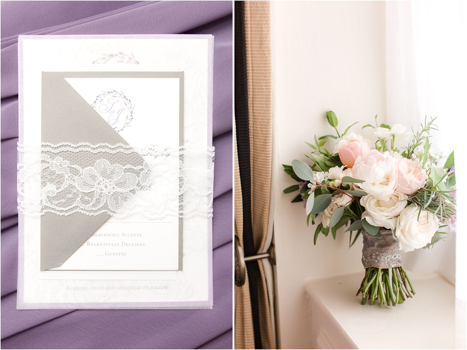 Purple and gray wedding