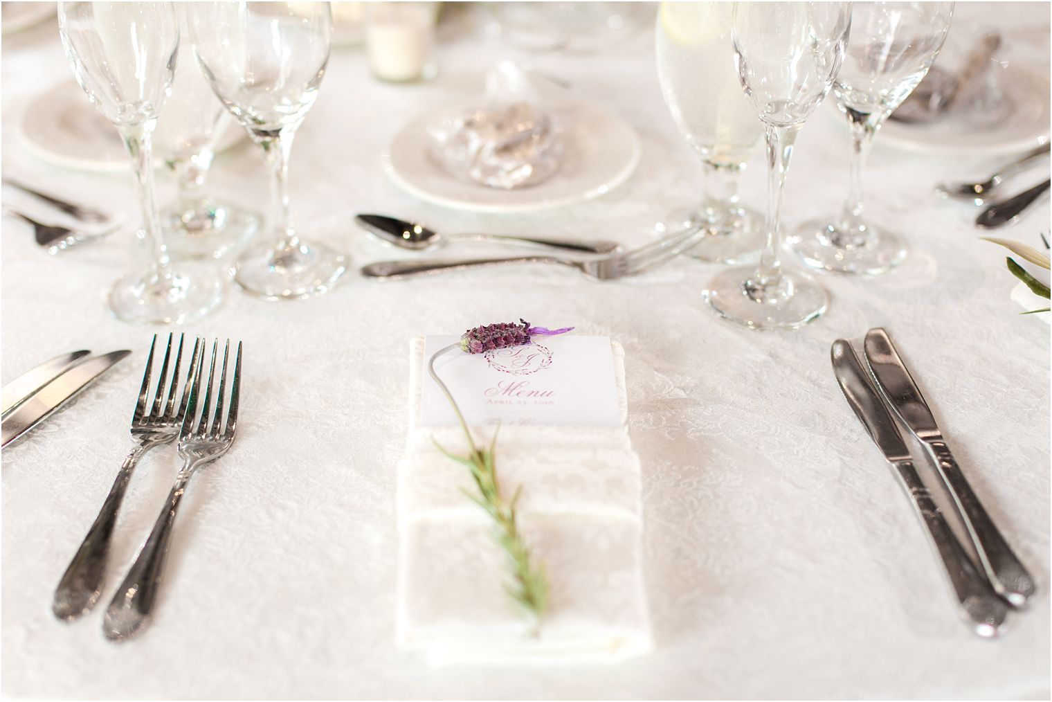 Menus with lavender