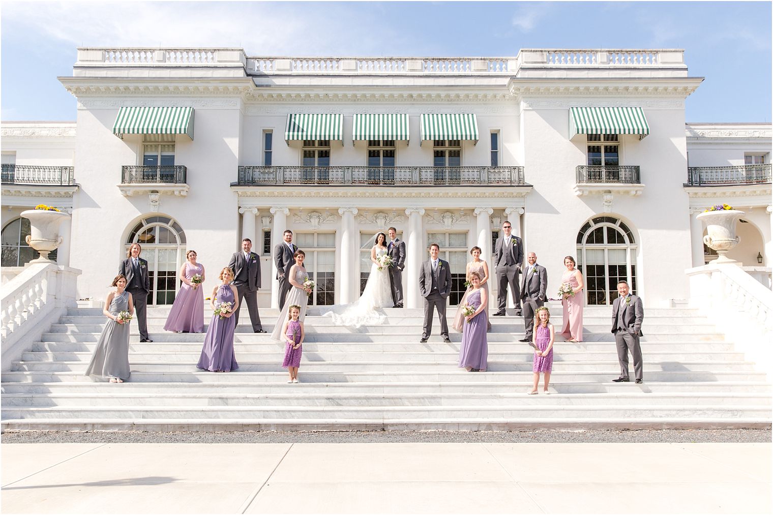 Bridal party at Monmouth University Library