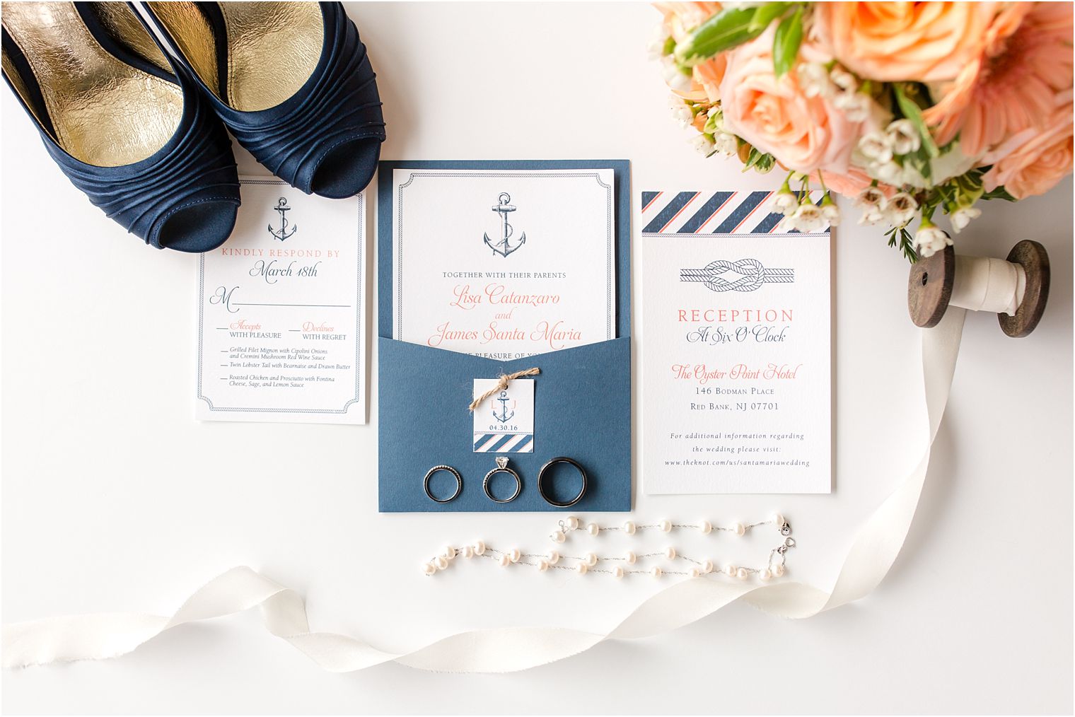 Nautical-themed wedding invitation