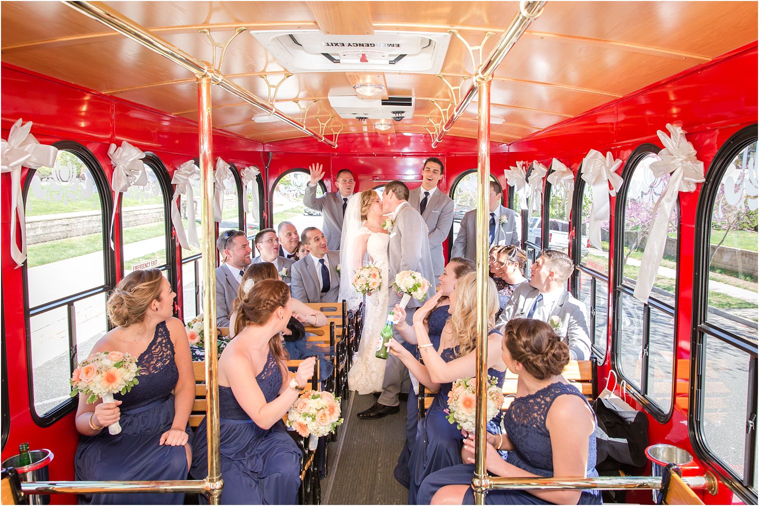 Bridal Party in Long Branch Trolley