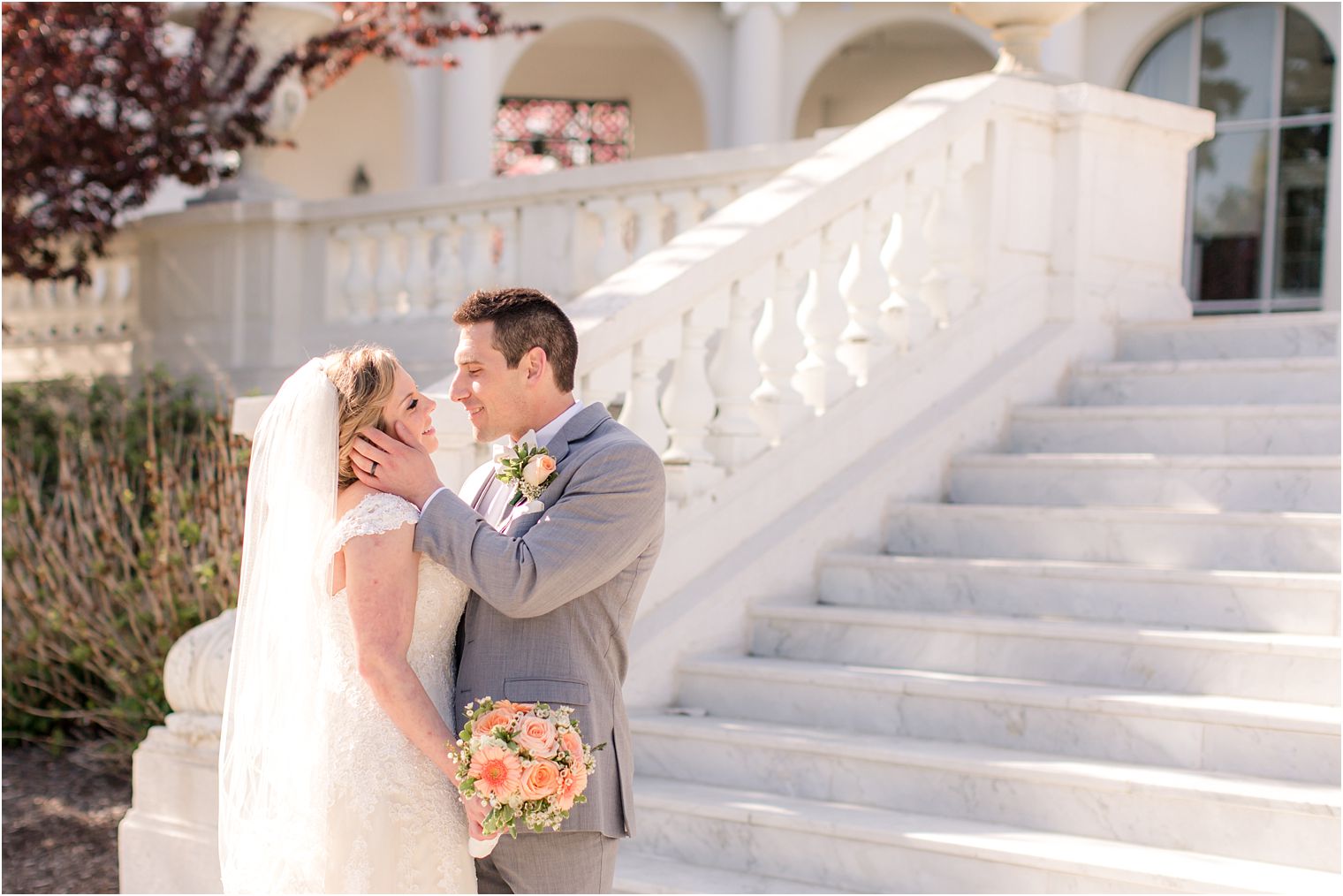 Bride and groom photo at Monmouth University