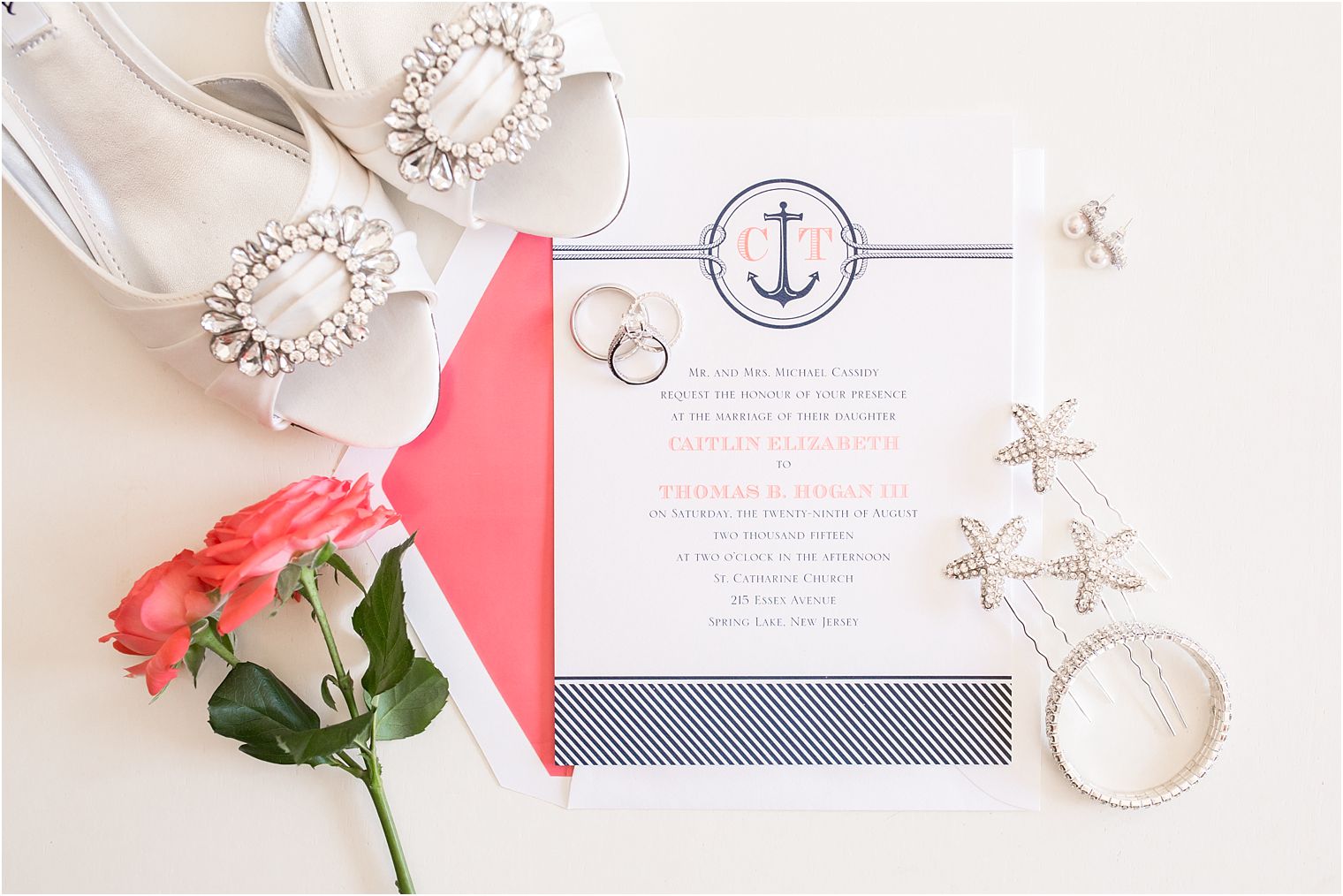 Nautical-themed invitations by The Papery