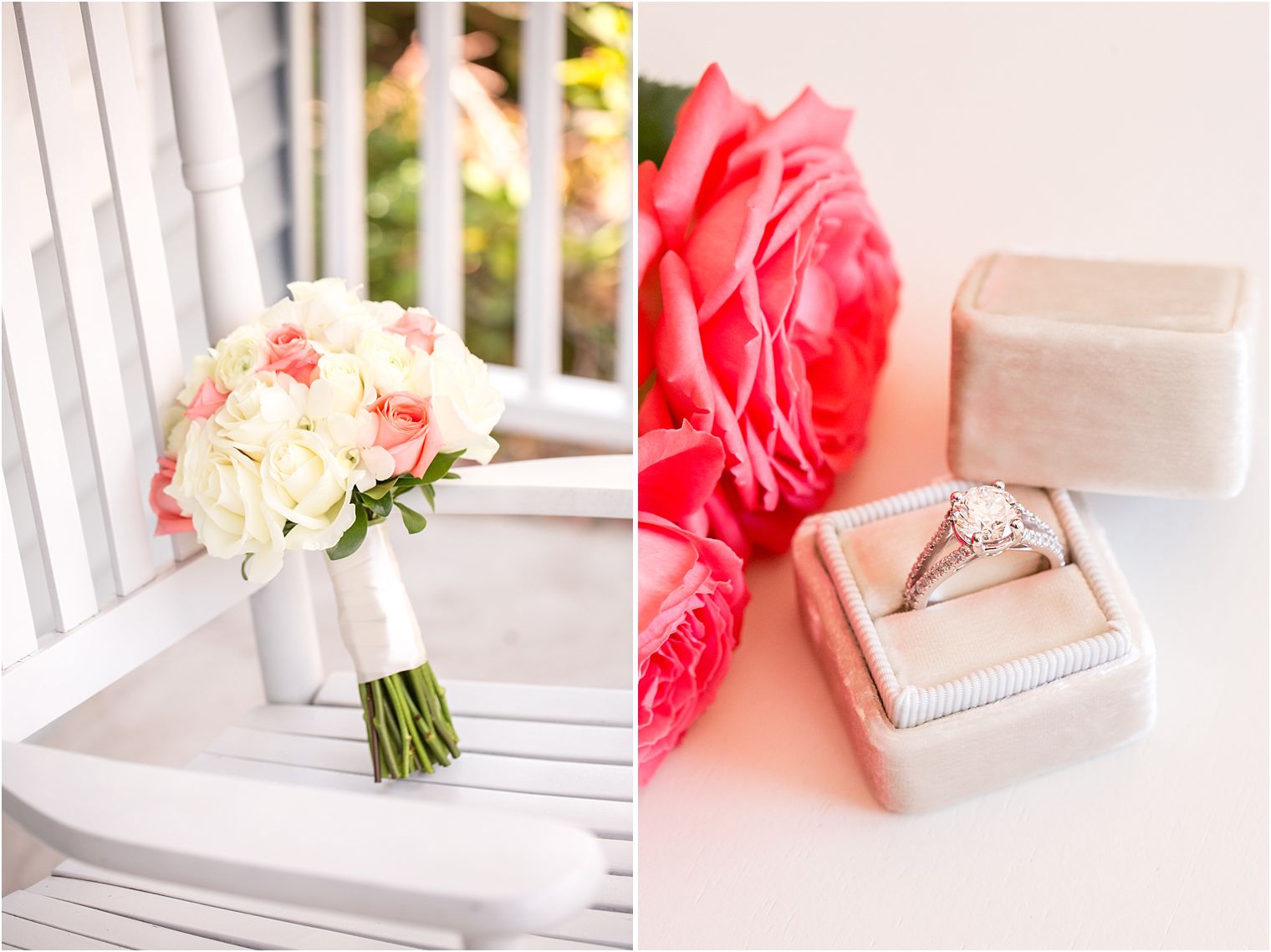 Coral wedding bouquet