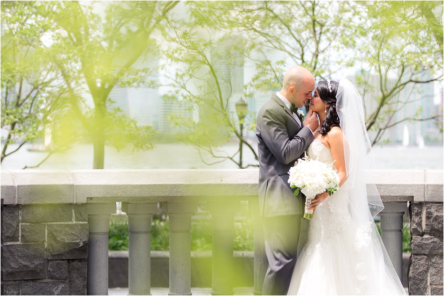 Romantic bride and groom photo at Riverview Terrace