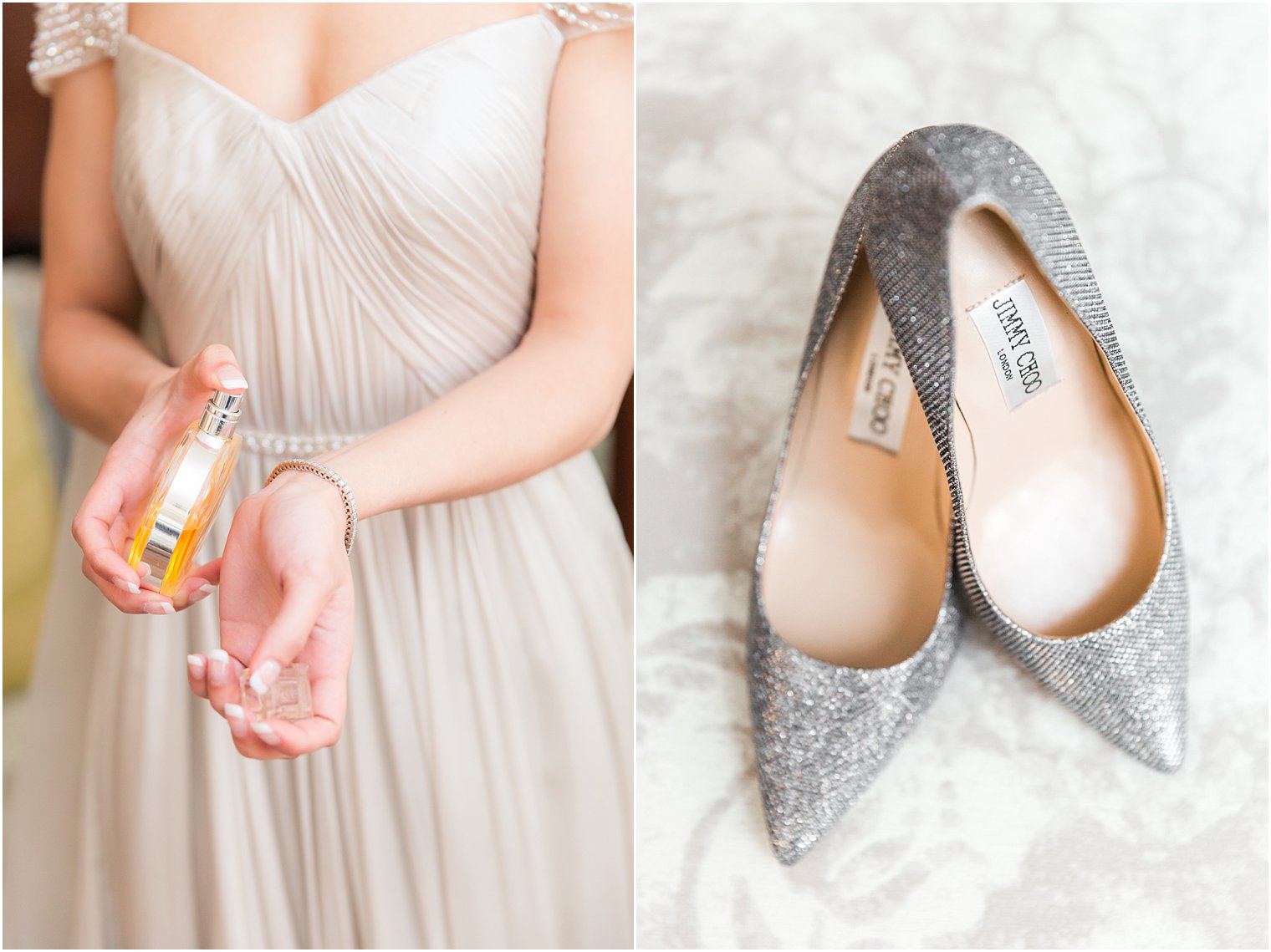 Bride with Jimmy Choo Shoes and Chanel Perfume