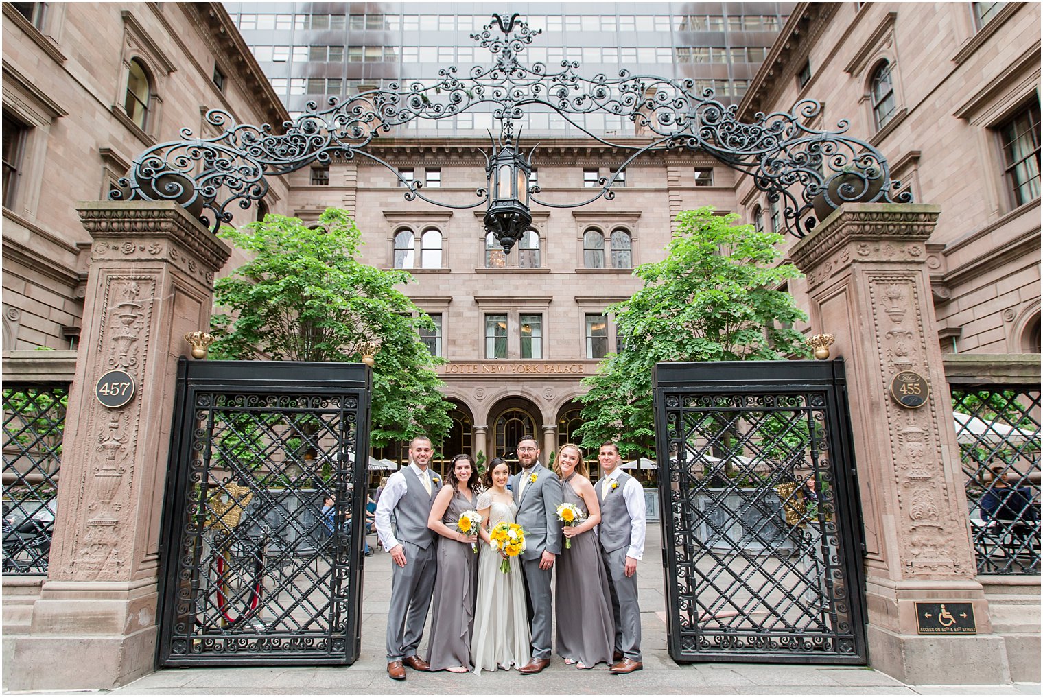 Yellow and gray NYC wedding