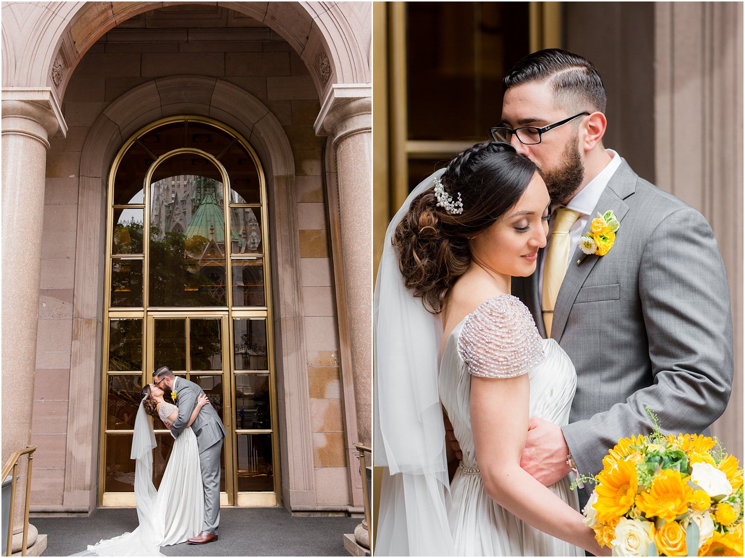 Romantic bride and groom photos