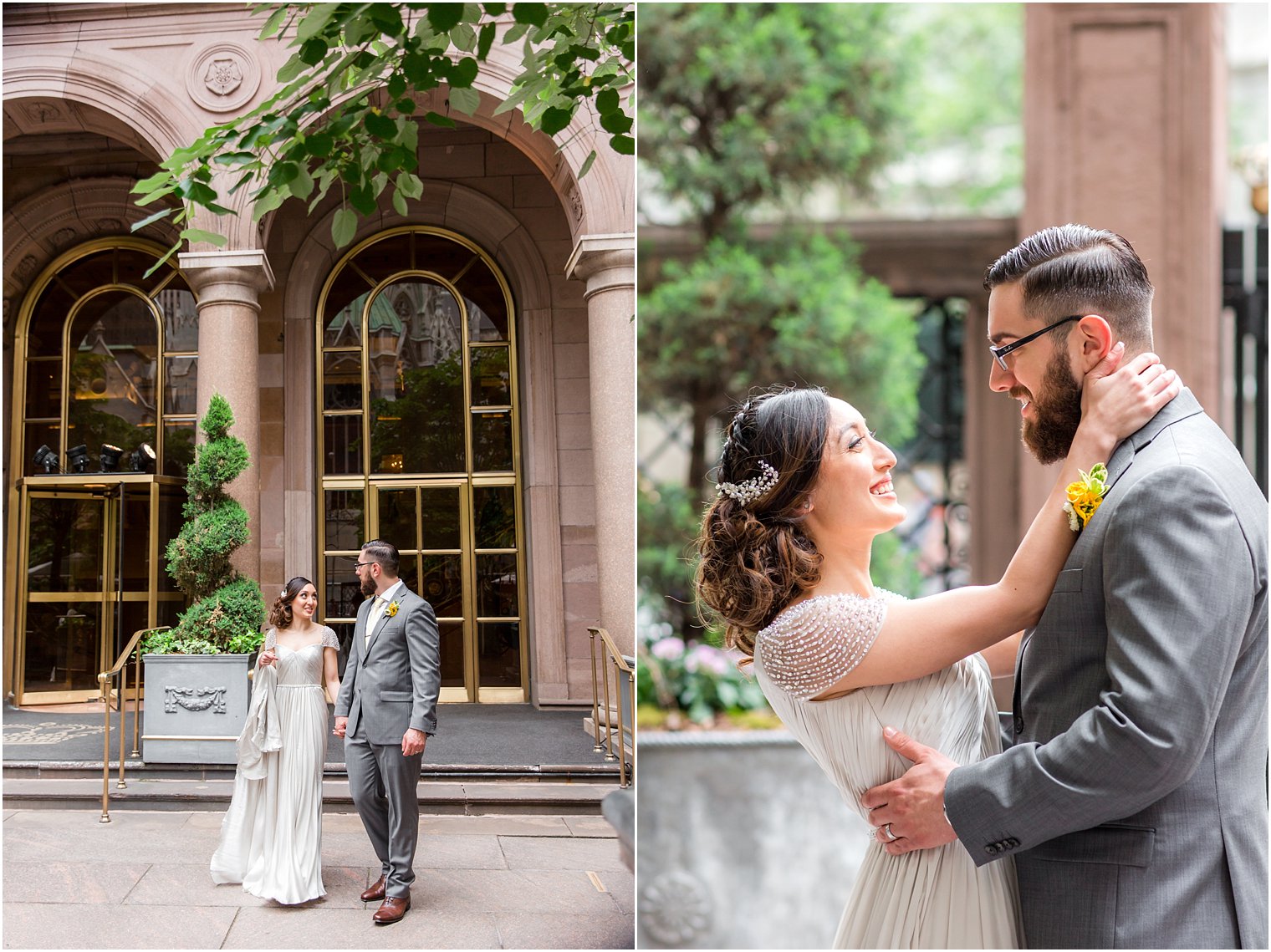 Happy bride and groom