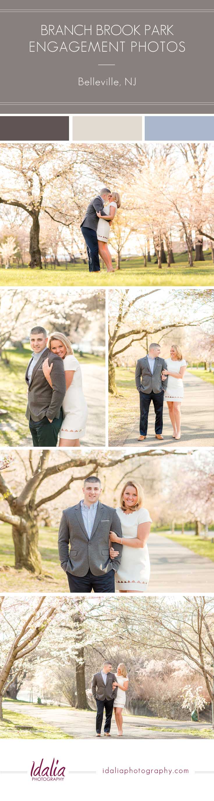 Branch Brook Park Engagement Session | Cherry Blossom Engagement | Idalia Photography