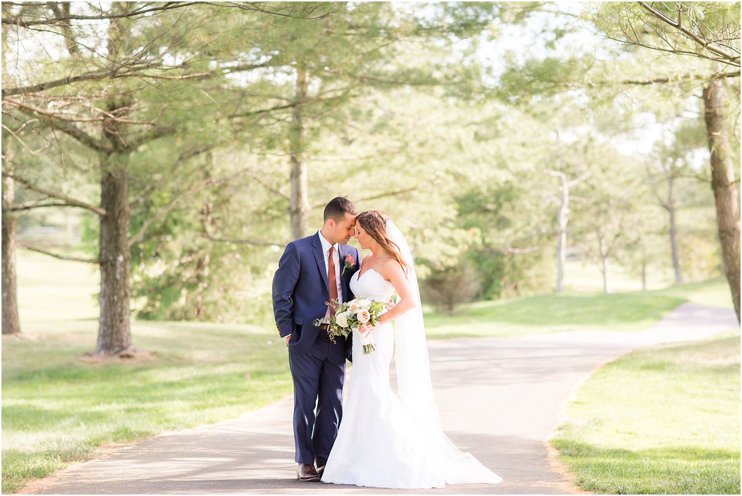 Romantic bride and groom photo