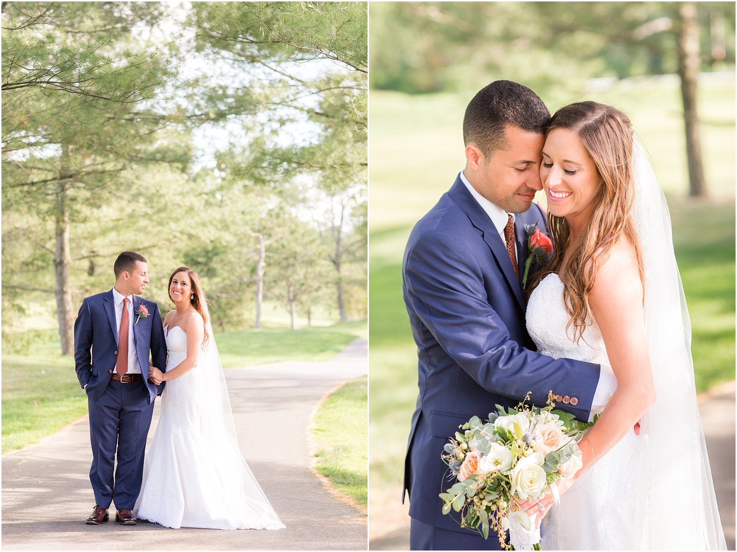 Bride and groom on their wedding day