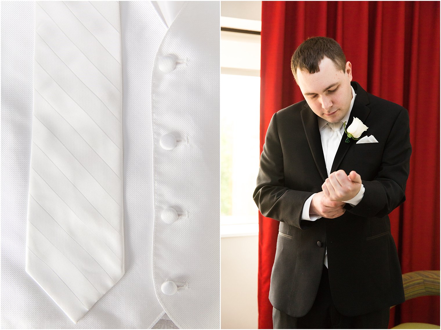 Groom getting ready