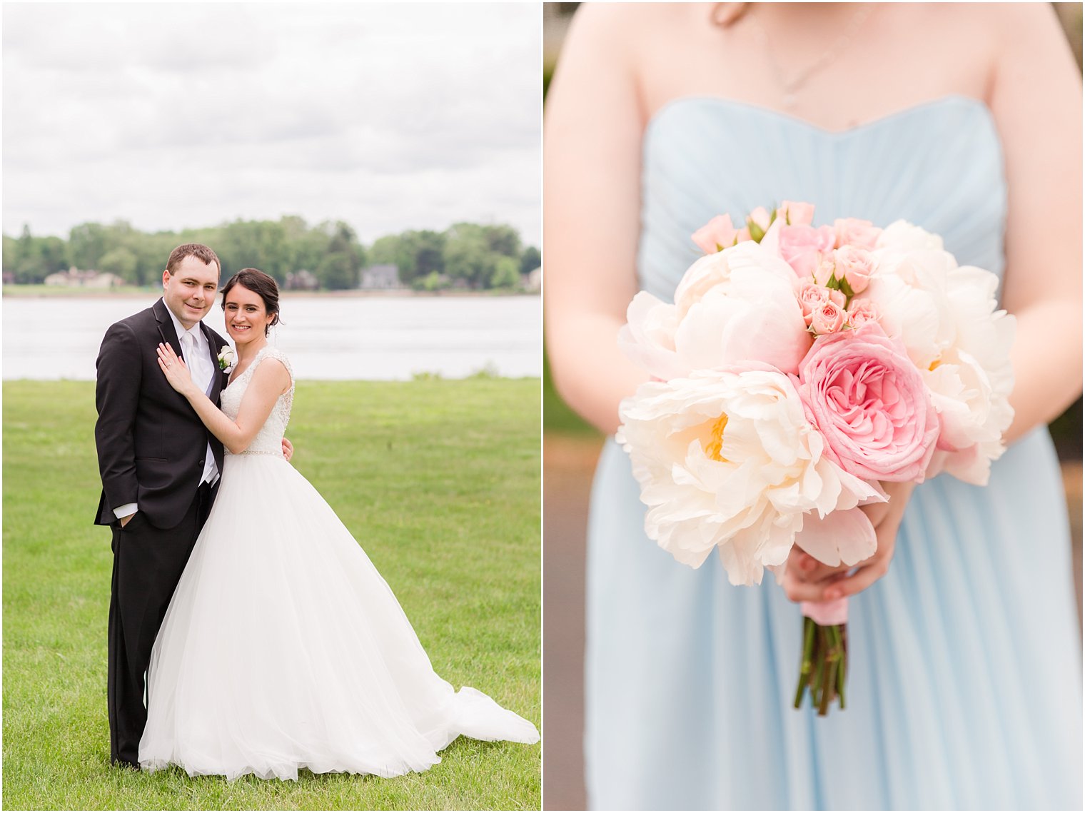 Blue and pink wedding 